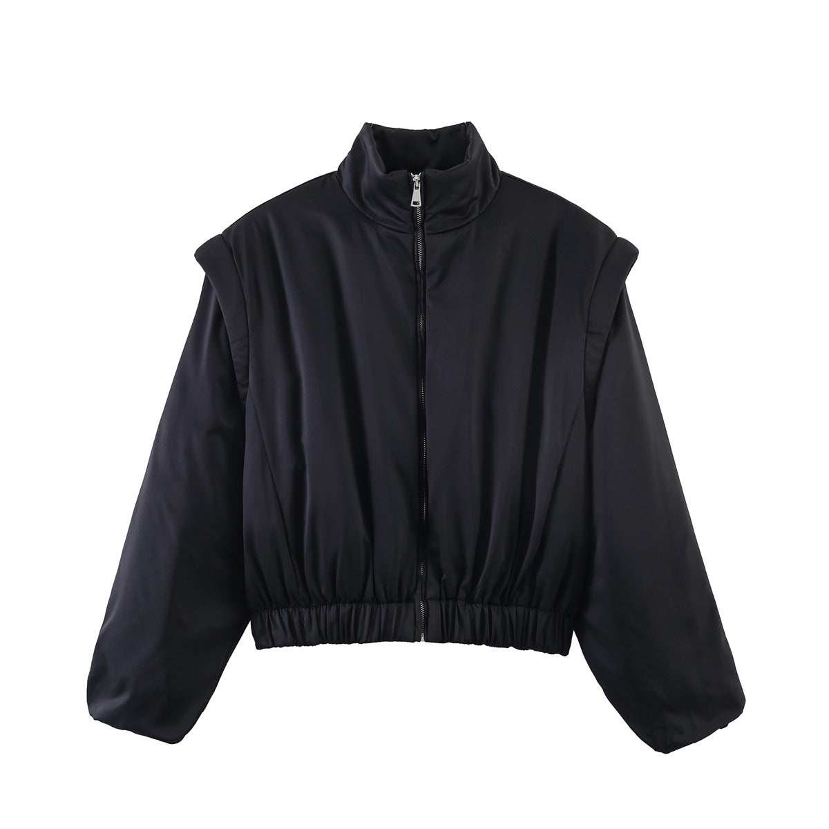 Fashionable Stand-Up Collar Short Cotton Jacket Coat For Women